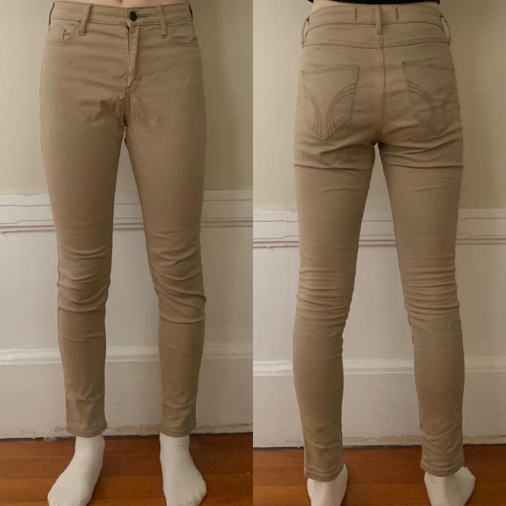 Hollister High-rise Khaki Super Skinny Pants (khaki, size 25)